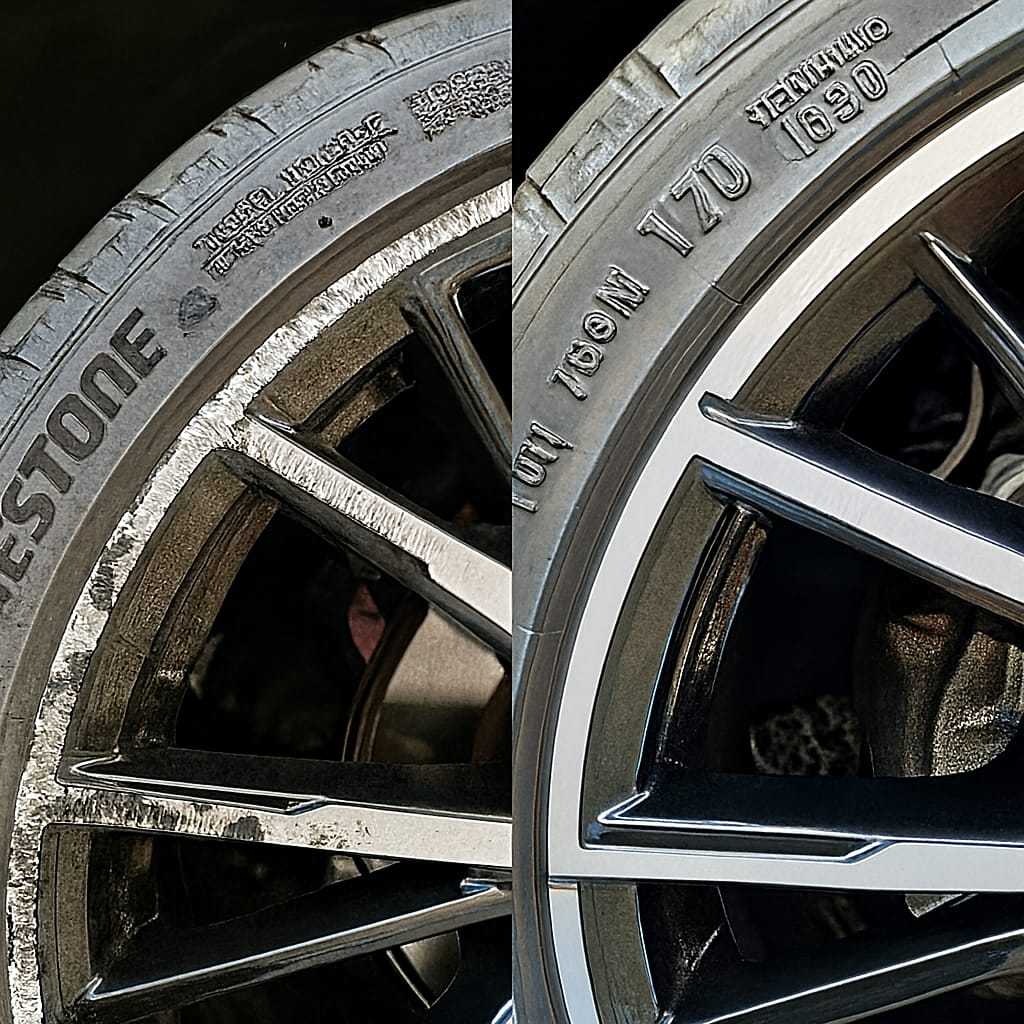 Clean'Ride - Rénovation esthétique & nettoyage automobile Rénovation de jante abîmée frottée rayée - Clean'Ride Detailing Hérault